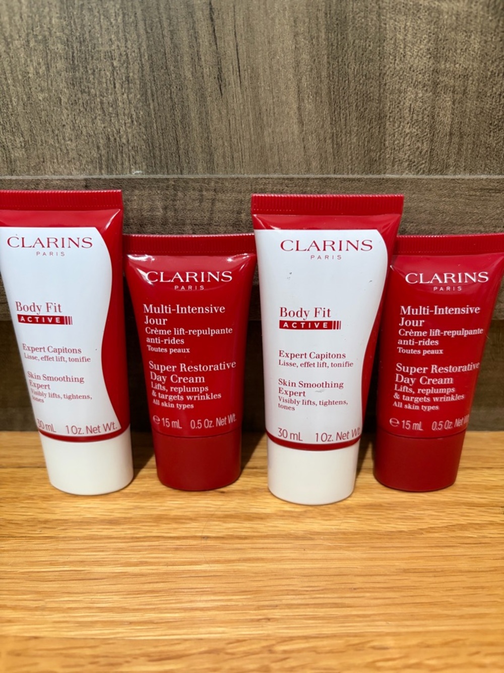 Clarins Red and White Skincare Mini Tubes